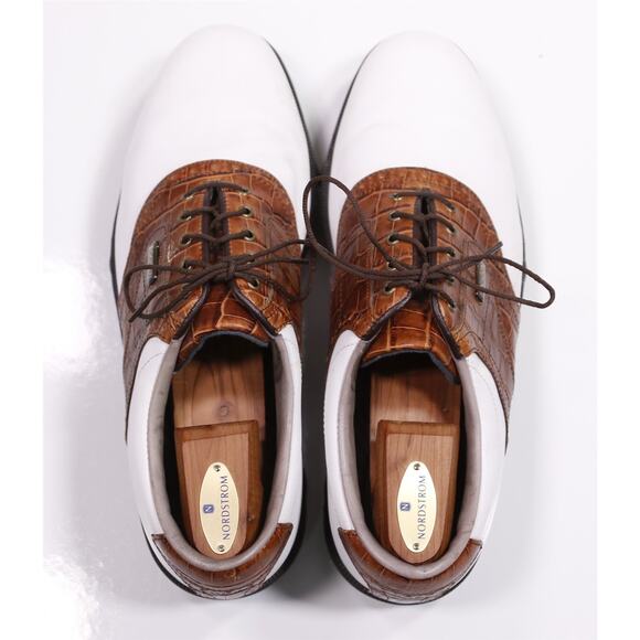 Footjoy Dryjoys ELC Crocodile Trim Saddle Golf Shoes Cleats 12 M - Picture 5 of 11